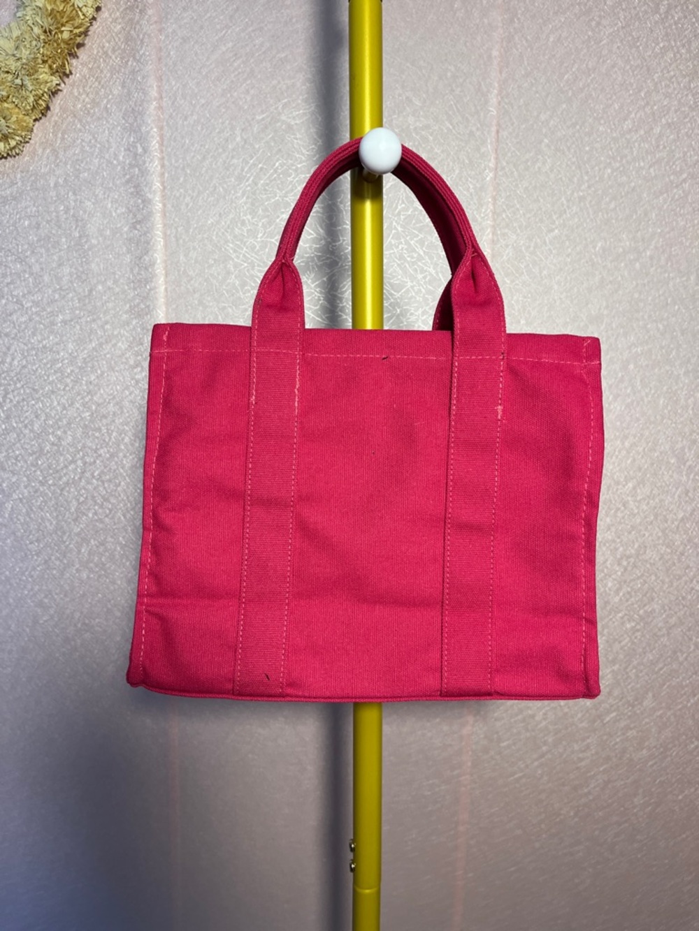 Bold Pink Canvas Tote Bag with White Lettering- NWT - Picture 3 of 3